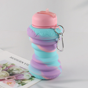 Wholesale 550ML Foldable Silicone Water Bottle Travel Water Bottle