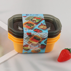 Factory Price 3PCS Leakproof Plastic Food Storage Containers with Lids