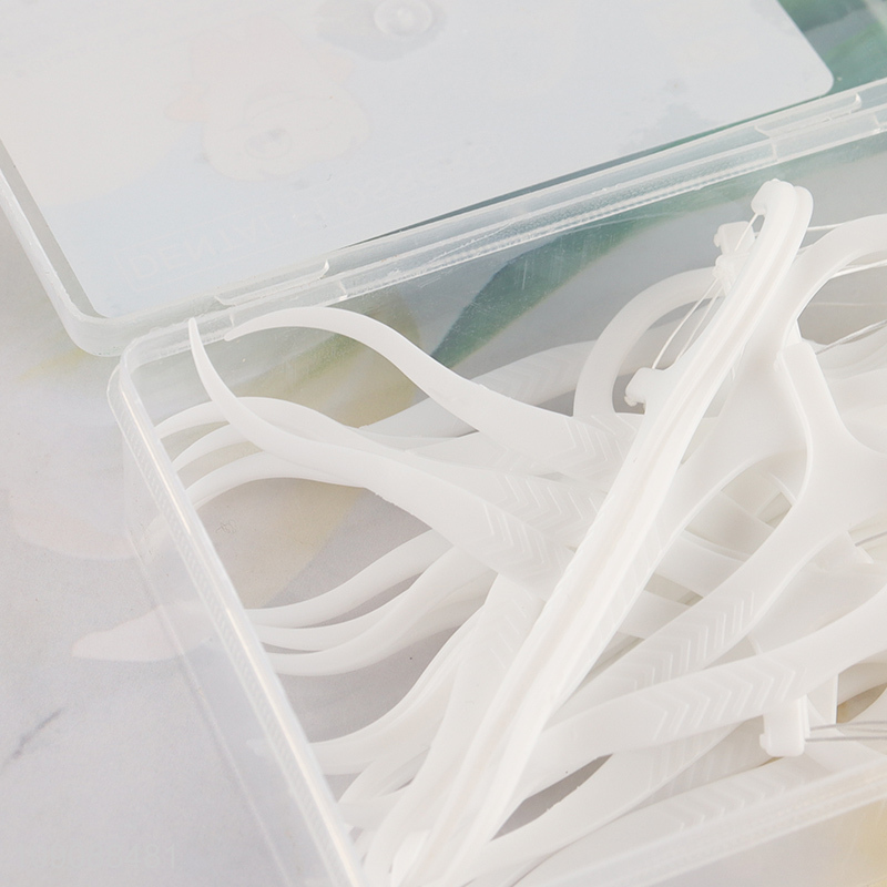 Online Wholesale 30 Pieces disposable Dental Floss Picks for Teeth Cleaning