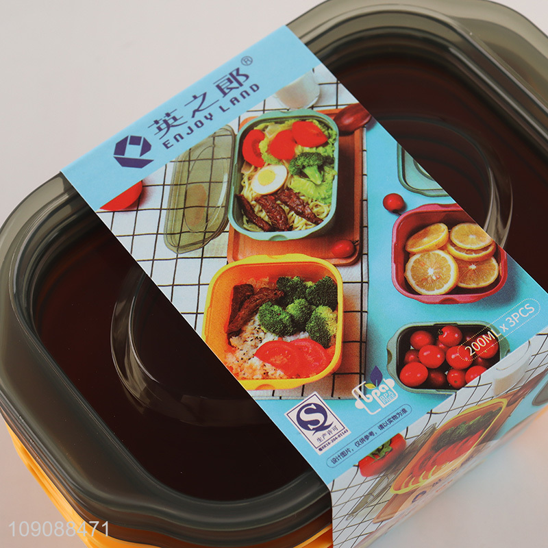 Factory Price 3PCS Leakproof Plastic Food Storage Containers with Lids