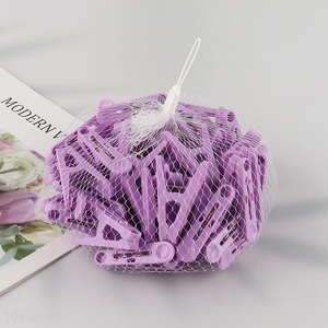 High quality 50 Pieces Solid Color Plastic Clothes Pegs for Outdoor Hanging