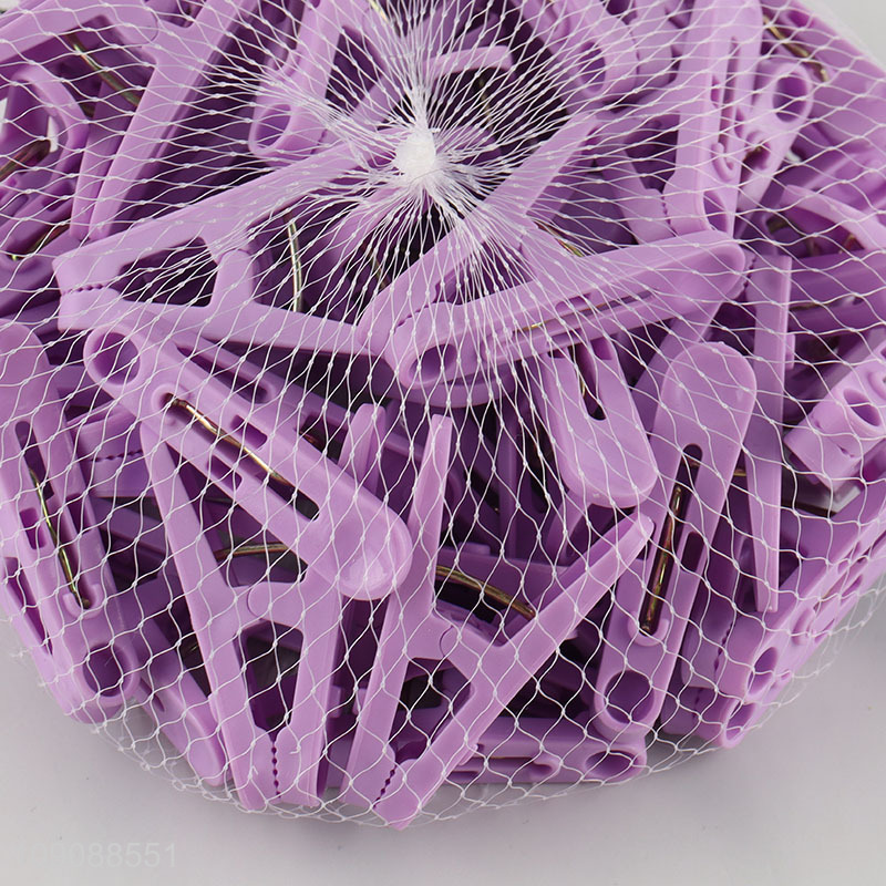 High quality 50 Pieces solid color Plastic Clothes Pegs for Outdoor Hanging