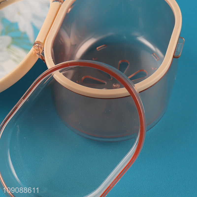 New Product Denture Bath Box with Strainer Basket Mouth Guard Case