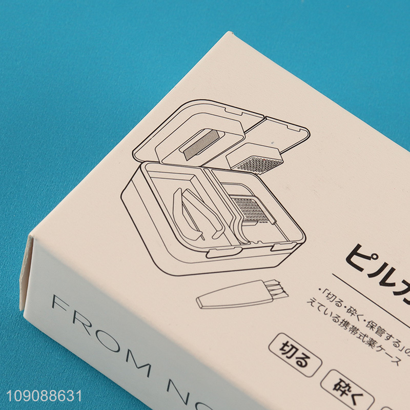 Good Quality 3 In 1 Pill Splitter Pill Crusher Portable Travel Pill Case