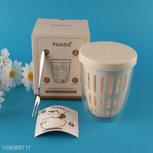 Factory Price Camping Fruit Container Double-Layer Food Storage Container