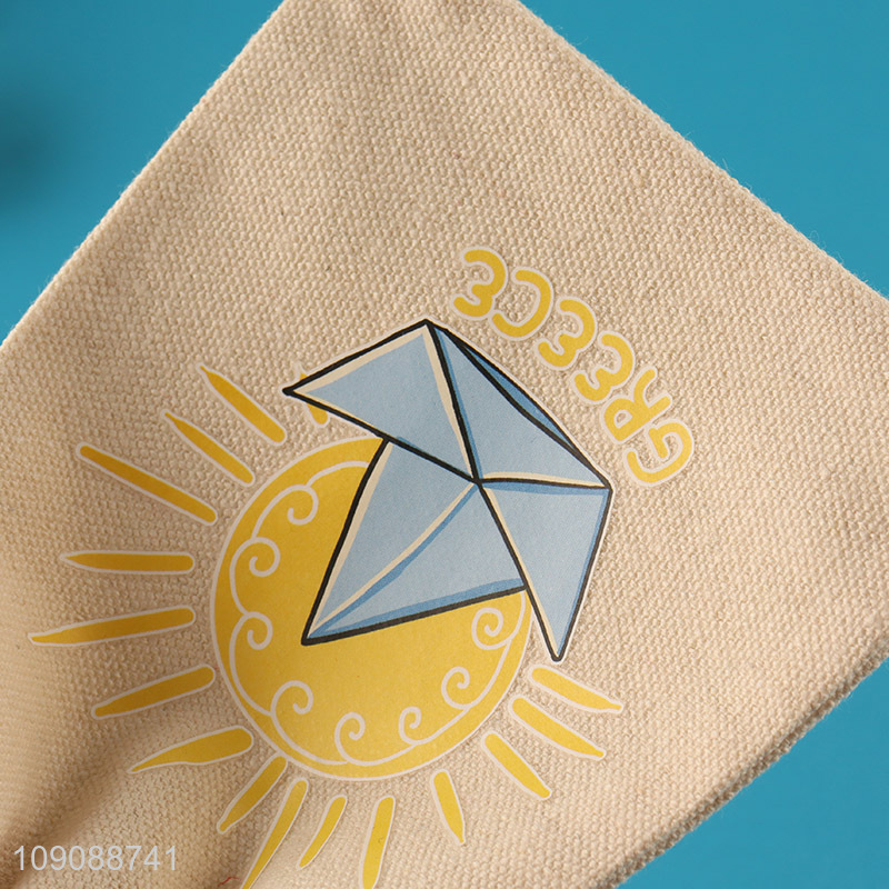 High Quality Cotton Linen Drawstring Bag Custom Print Fabric Bag