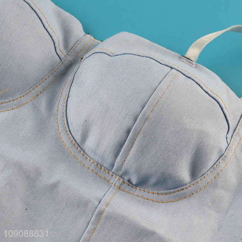 High Quality Women's Spaghetti Strap Corset Crop Top Cami Bras