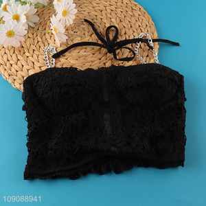 China Imports Women's Strap Crop Top Cami Bra Padded Bralettes