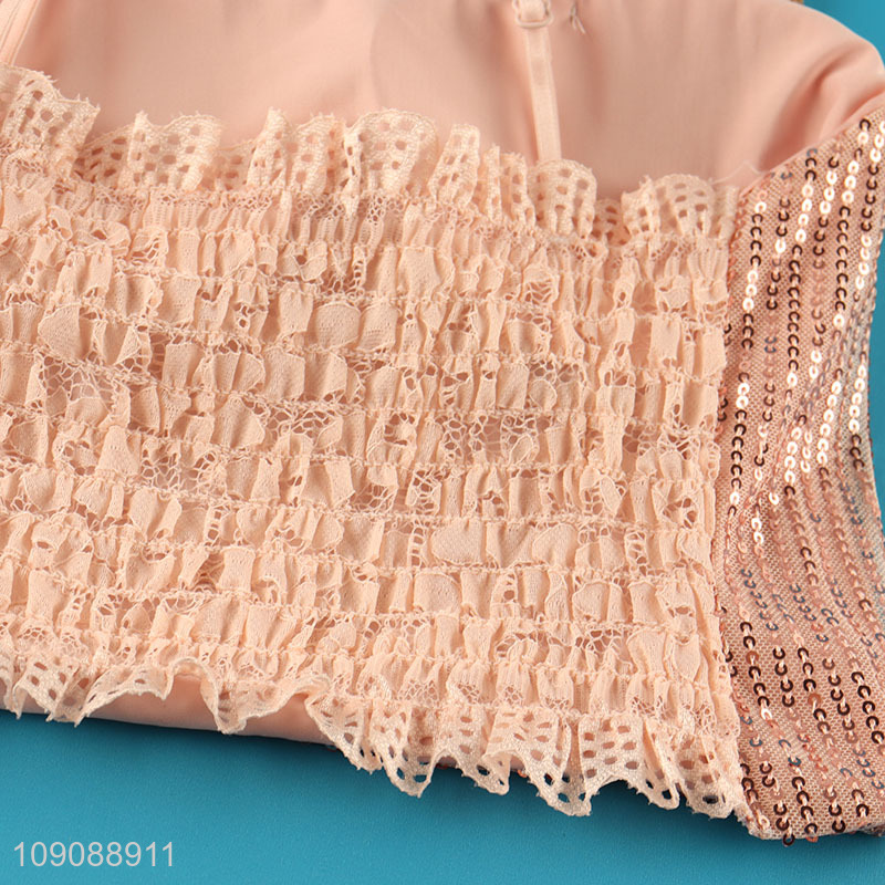 Hot Selling Women's Strap Crop Top Cami Bra Push Up Bustier Top