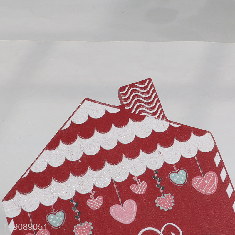 Good quality house shape wooden crafts wall decor home decor for sale