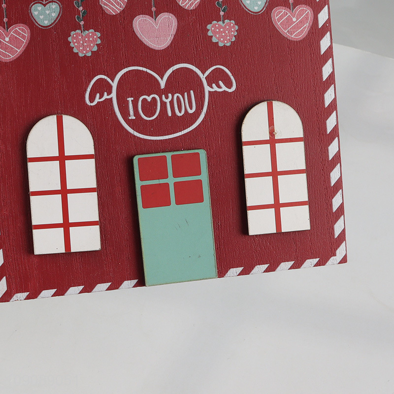 Good quality house shape wooden crafts wall decor home decor for sale