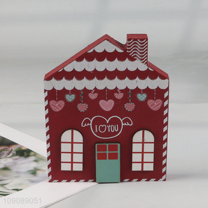 Good quality house shape wooden crafts wall decor home decor for sale