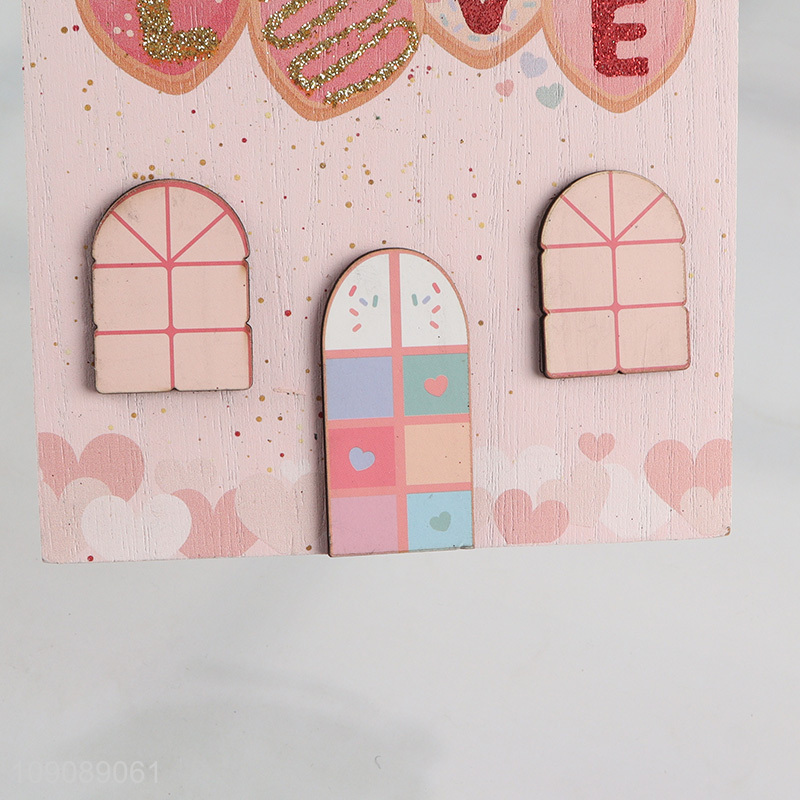 Online wholesale house shape wooden crafts wall decor home decor