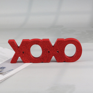 Best selling home decor ornament desktop decoration wooden crafts for Valentine's Day