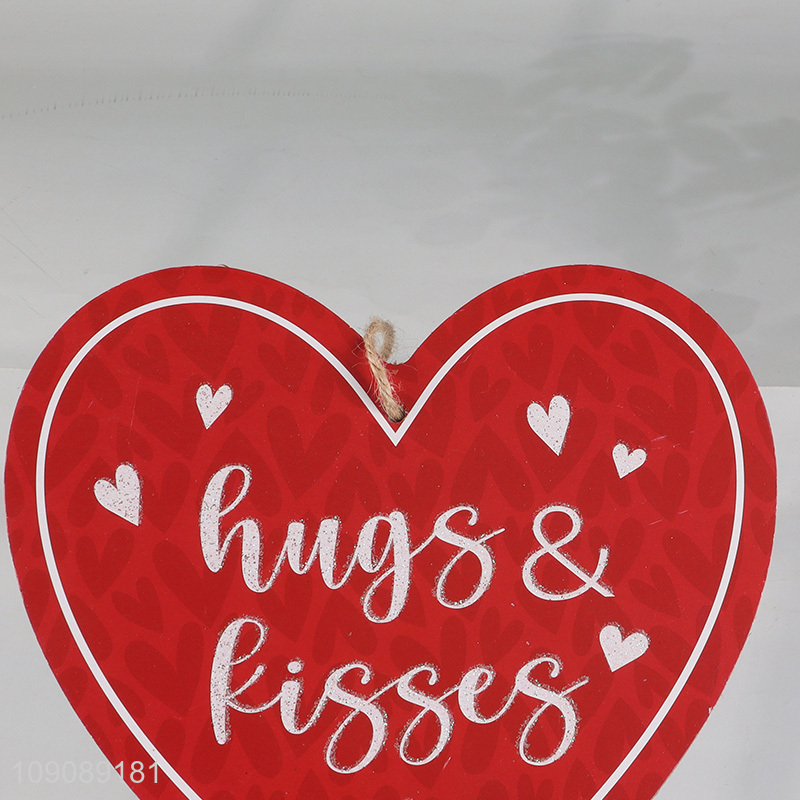 Factory products heart shape wooden home decor wall decoration for Valentine's Day
