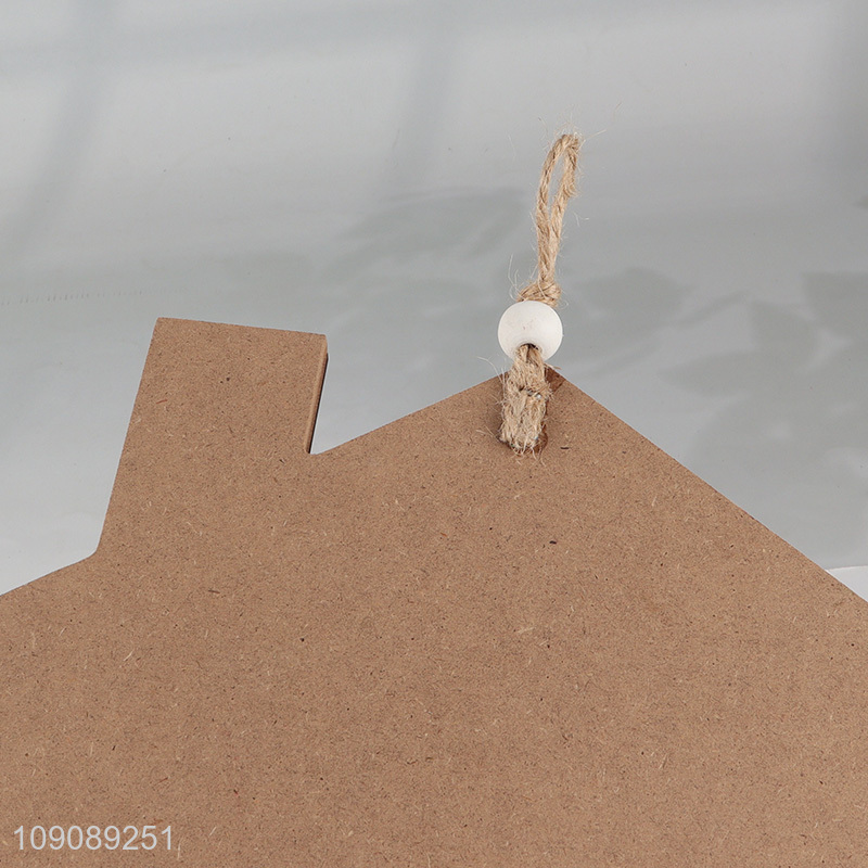 Yiwu market house shape wooden crafts hanging ornament for decoration