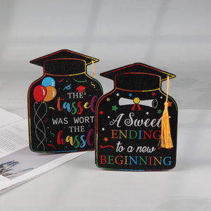 Factory price wooden crafts home decor wall decor for graduation party