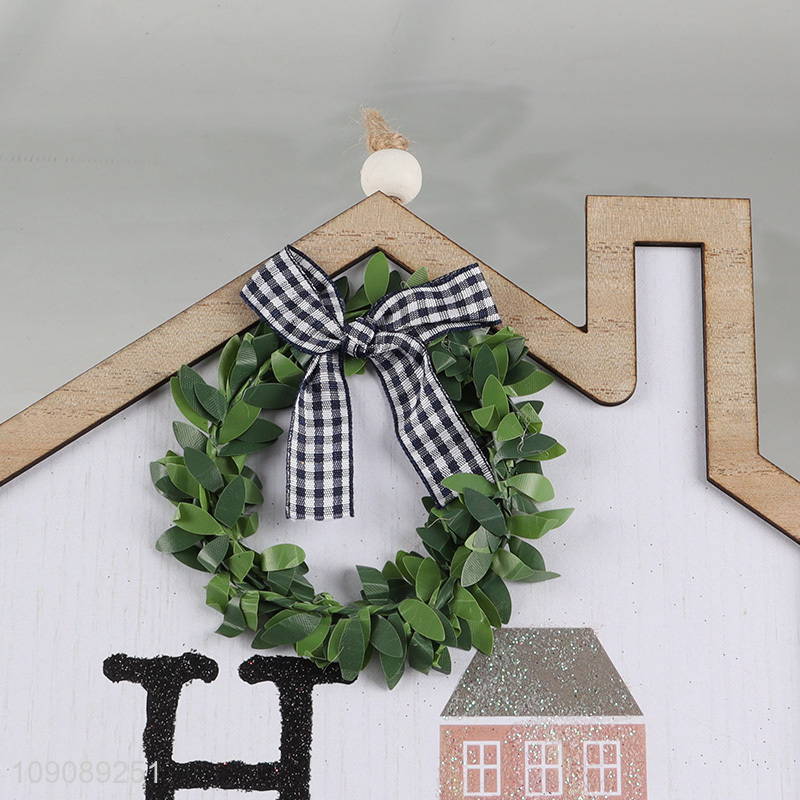 Yiwu market house shape wooden crafts hanging ornament for decoration
