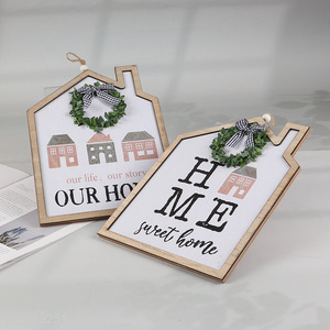 Yiwu market house shape wooden crafts hanging ornament for decoration