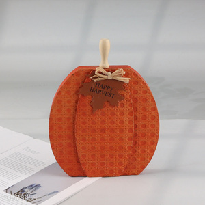 Top products pumpkin shaped wooden crafts happy harvest ornament for sale