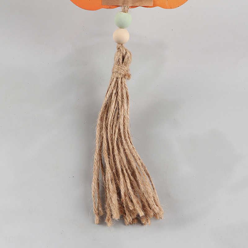 Hot selling pumpkin shape wooden crafts Harvest Festival hanging ornament