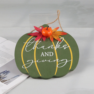 Popular products pumpkin shape wooden Thanksgiving Day hanging ornament