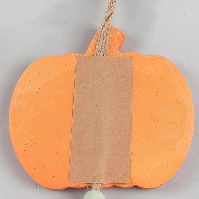 Hot selling pumpkin shape wooden crafts Harvest Festival hanging ornament