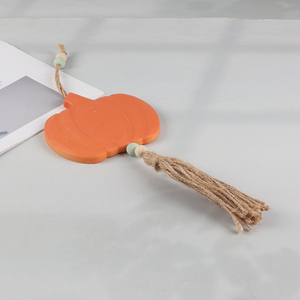 Hot selling pumpkin shape wooden crafts Harvest Festival hanging ornament