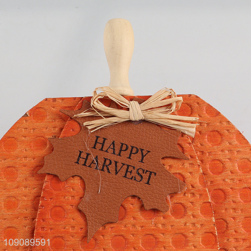 Top products pumpkin shaped wooden crafts happy harvest ornament for sale