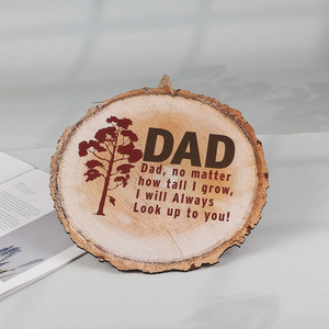 China products round wooden crafts Father's Day hanging ornament