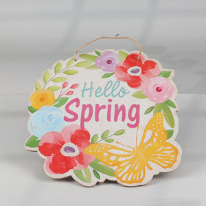 Hot selling colorful flower hello spring hanging ornament for decoration