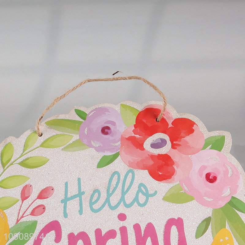 Hot selling colorful flower hello spring hanging ornament for decoration
