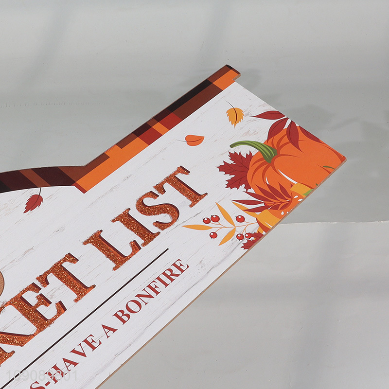 Latest products fall bucket list wooden crafts holiday hanging ornament decoration