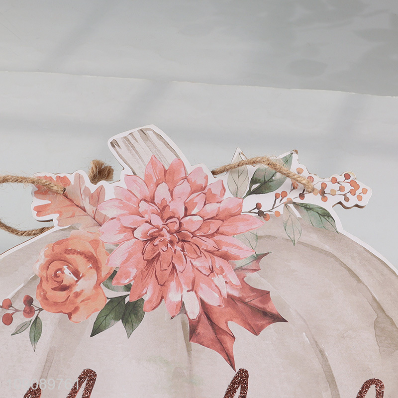 Popular products pumpkin shape wooden Thanksgiving Day hanging ornament decoration