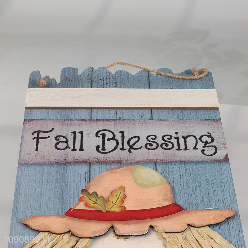 Low price wooden crafts fall blessing holiday hanging ornament for home