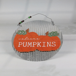 Factory supply wooden crafts sign holiday pumpkin wall hanging decoration