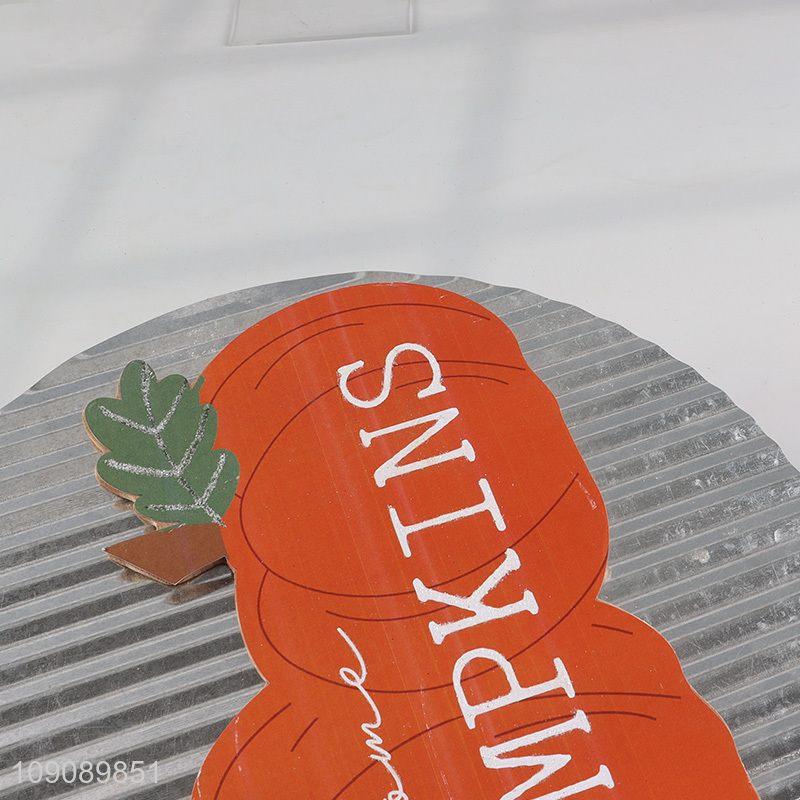 Factory supply wooden crafts sign holiday pumpkin wall hanging decoration