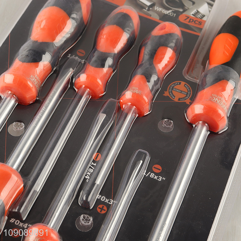 Wholesale 7Pcs Phillips And Slotted Screwdrivers Set With Comfort Grip