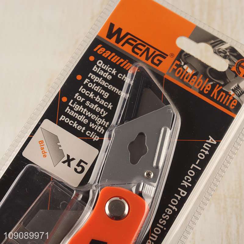 Online Wholesale Foldable Knife Heavy Duty Utility Knife With 5 Blades