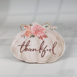 Popular products pumpkin shape wooden Thanksgiving Day hanging ornament decoration