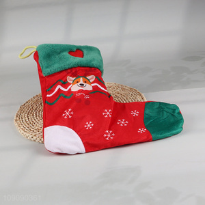 Low price christmas stocking shape pet chew toys squeaky toys
