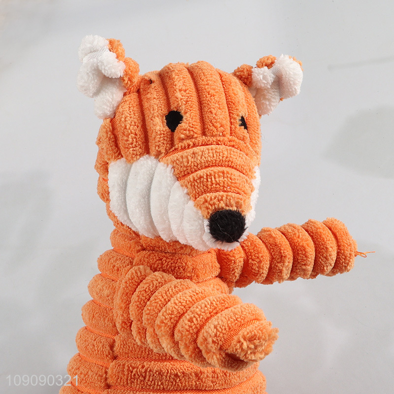 Latest products fox shape pet squeaky toys chew plush toys for sale