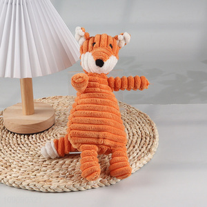 Latest products fox shape pet squeaky toys chew plush toys for sale