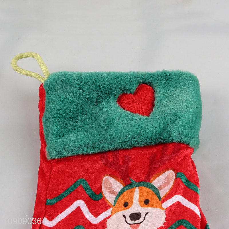 Low price christmas stocking shape pet chew toys squeaky toys