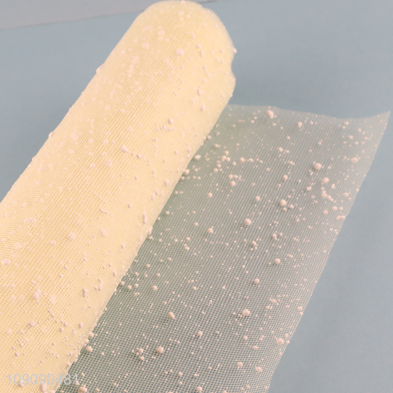 New Product 50cm*4 Yards Flower Wrapping mesh Paper Snow Dot Yarn for Wedding
