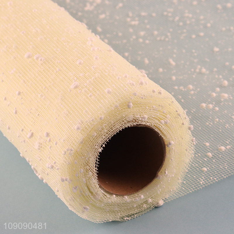 New Product 50cm*4 Yards Flower Wrapping mesh Paper Snow Dot Yarn for Wedding