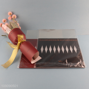 Online Wholesale 30*42cm Waterproof Flower Wrapping Paper Single Rose Packaging Bag