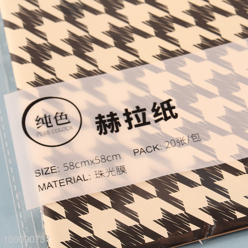 China Imports 20 Pieces 58*58cm Houndstooth Flower Wrapping Paper for Bouquet