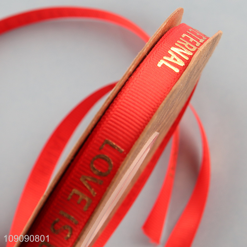 New Arrival 1cm*38 Yards Letter Print Grosgrain Ribbon for Girft Wrapping Bow making