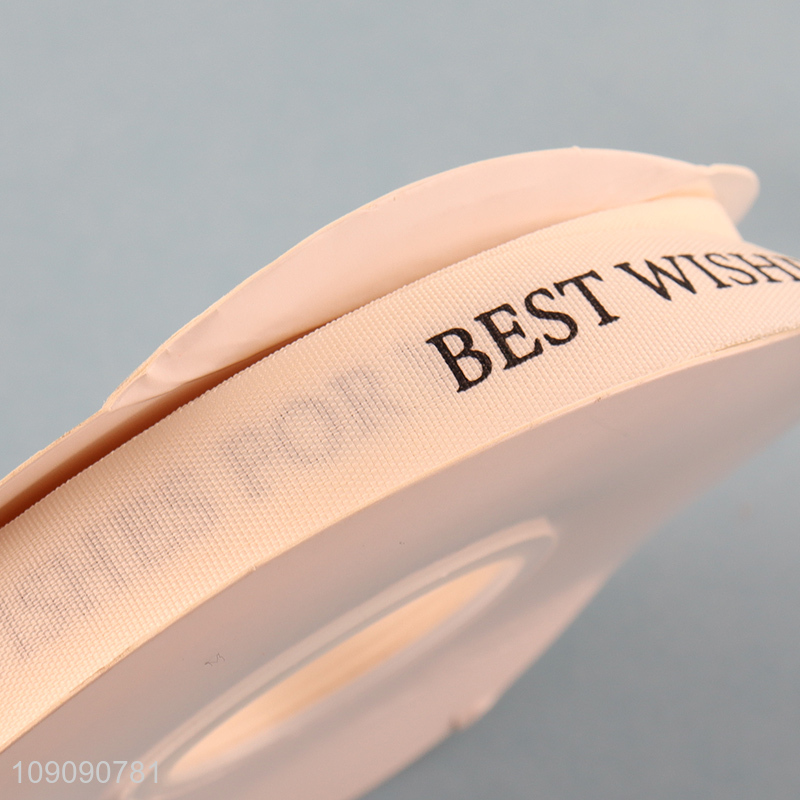 High Quality 1.5cm*36 Yards Polyester-Cotton Ribbon Letter Print Gift Wrap Ribbon